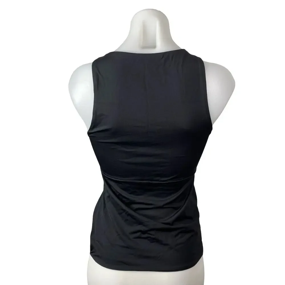 Kookai Women's Black Lace Up Crisscross Sleeveless Cami Blouse Tank Top Size 1 - Picture 2 of 6